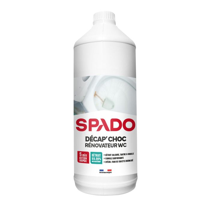 3172350121364-SPADO Décap' Choc - Rénovateur WC 3EN1 - produit de nettoyage - 1L--0