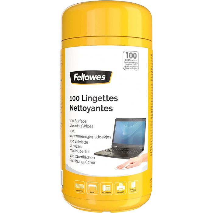 0043859770595-Fellowes - 100 lingettes multisurfaces sans alcool--0