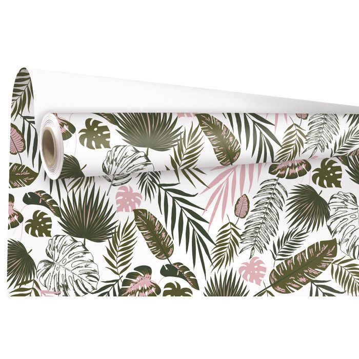 3281650553208-Créastyl - Papier cadeau kraft - 69 cm x 50 m - 60 g/m² - tropical--0