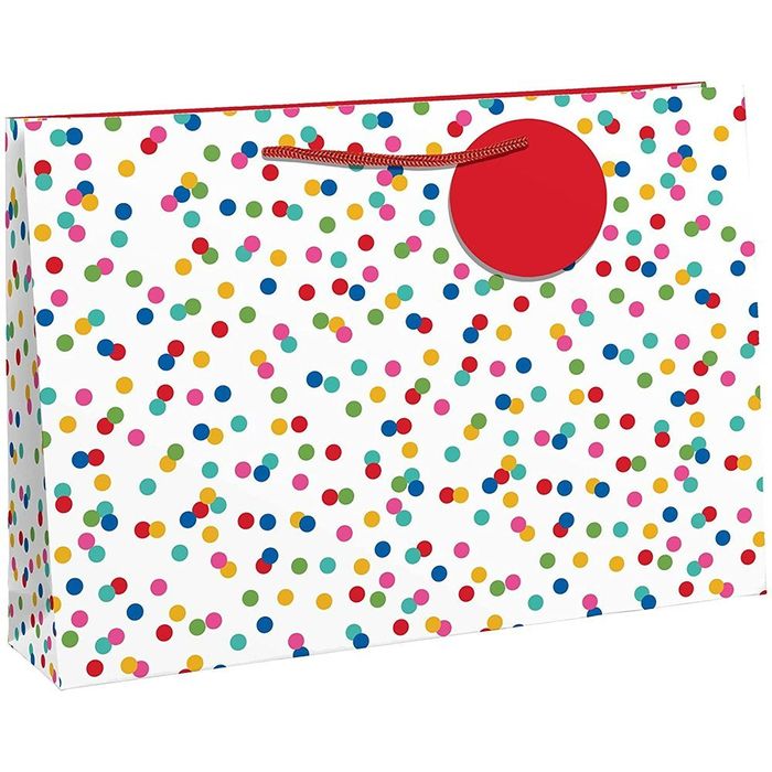 5033601008484-Clairefontaine - Sac cadeau à pois multicolore - 37,3 x 11,8 x 27,5 cm--0