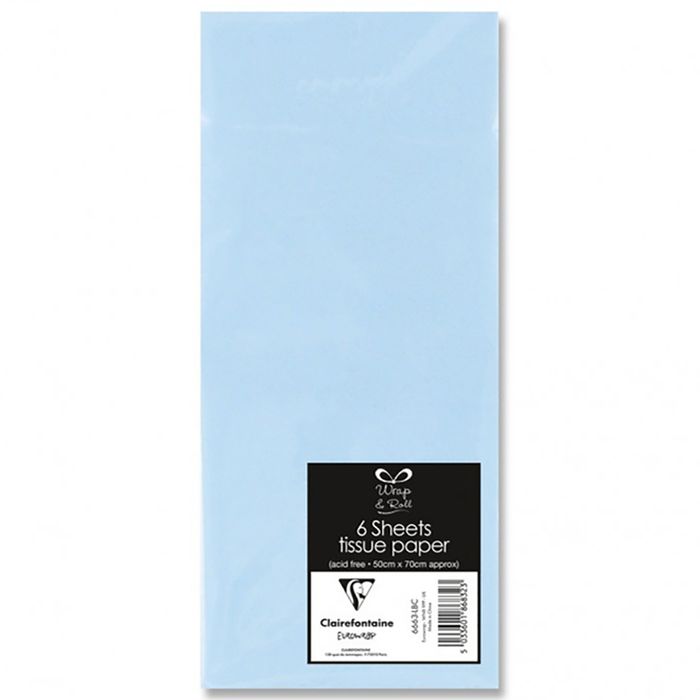 5033601868323-Clairefontaine - 6 feuilles de papier de soie - 50 x 70 cm - bleu ciel--0