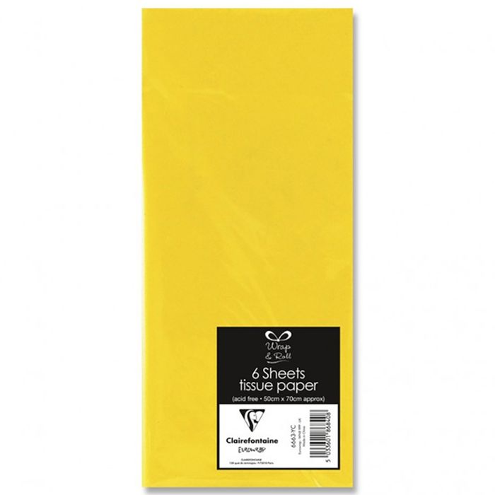 5033601868408-Clairefontaine - 6 feuilles de papier de soie - 50 x 70 cm - jaune--0