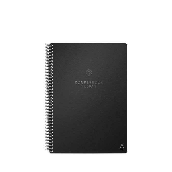 0850015045103-Rocketbook Fusion Executive - Carnet de notes connecté - 42 pages réutilisables - A5 - noir--1