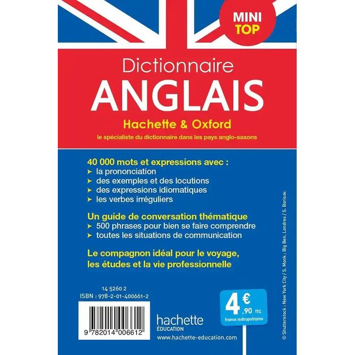 9782014006612-Dictionnaire Mini Top Hachette & Oxford - Bilingue Français/anglais - Anglais/français, Avec un guide--1