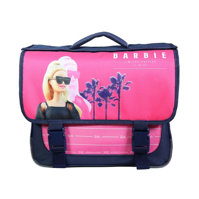 3666311013893-Cartable Barbie 38 cm - 2 compartiments - rose - Bagtrotter--1