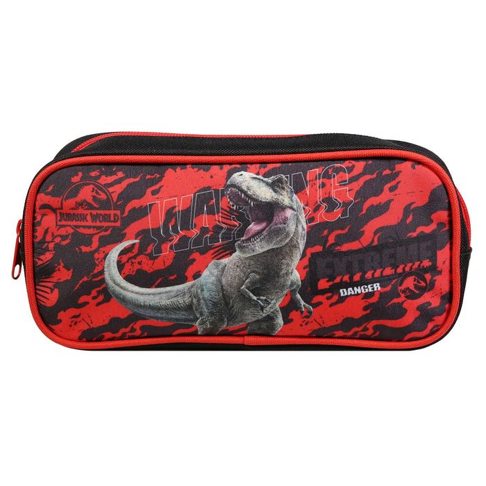 3666311013749-Trousse rectangulaire Jurassic World - 1 compartiment - rouge - Bagtrotter--0