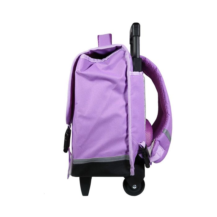 3666311010403-Cartable à roulettes Phileas Licorne 38 cm - 2 compartiments - violet - Bagtrotter--1