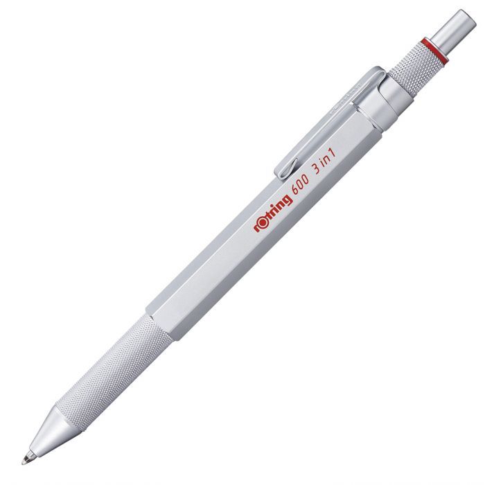 4895151559035-Rotring 600 - Stylo 3 en 1 : porte-mines et stylo à bille noir et rouge - argent--0