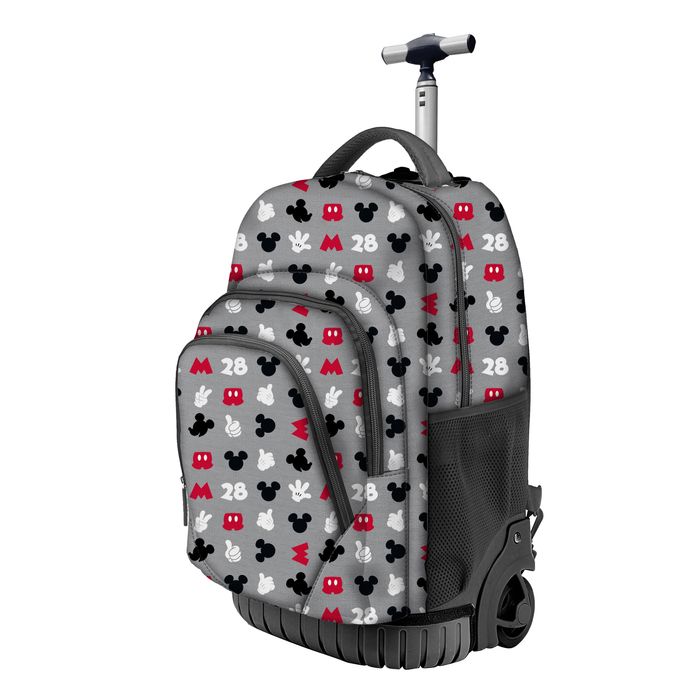 8445118043877-Mickey Mouse Grey - Sac à dos à roulettes - 2 compartiments - 32 x 47 cm - Karactermania--0