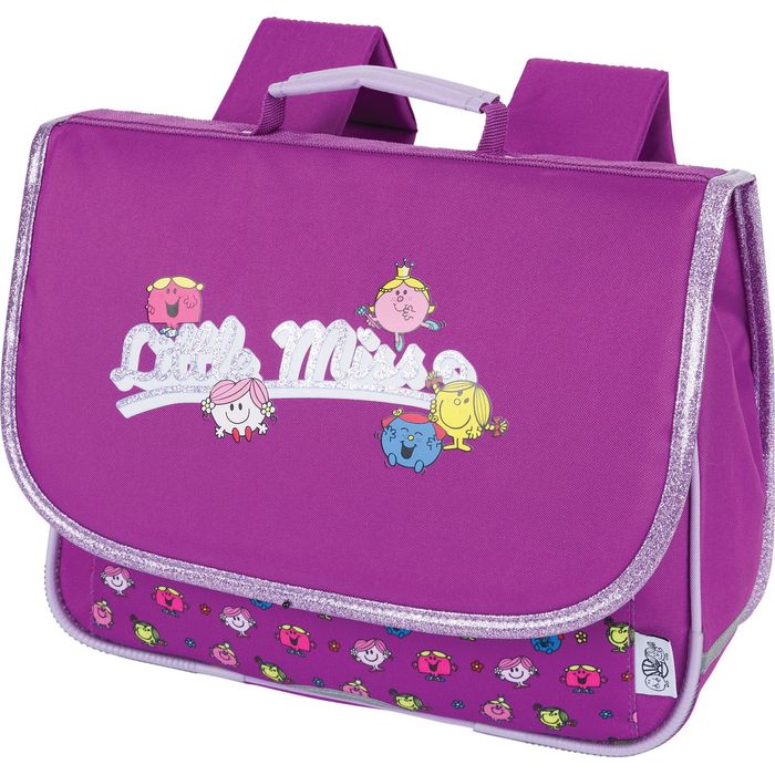 3664447149462-Cartable maternelle Monsieur Madame - 32 cm - 1 compartiment - violet - Oberthur--0