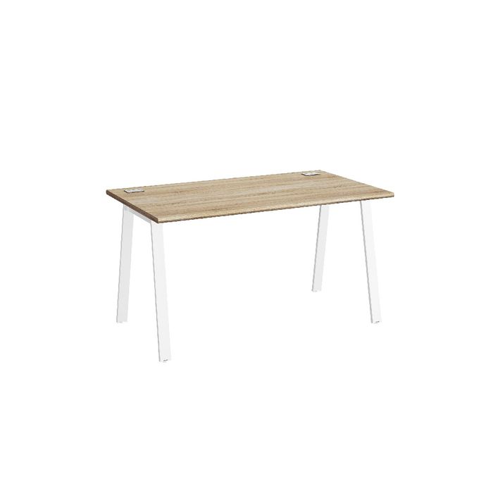 3483601132924-Bureau MAMBO - 160 cm - Pieds métal - Chêne Sonoma/blanc--0