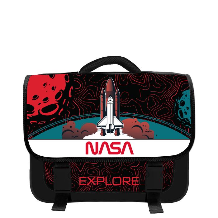 3666311016511-Cartable NASA 38 cm - 2 compartiments - rouge - Bagtrotter--0