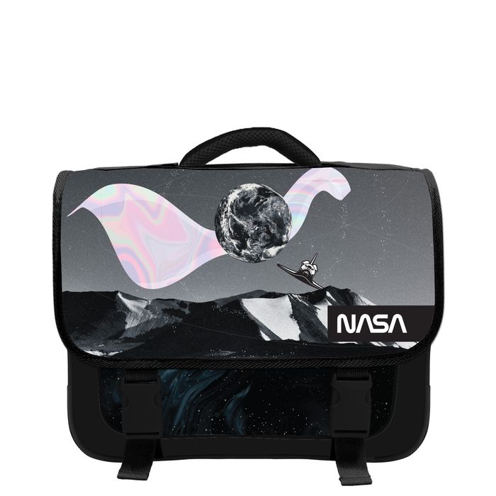 3666311016498-Cartable NASA 38 cm - 2 compartiments - gris - Bagtrotter--0