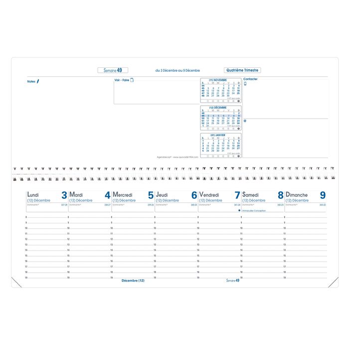 3371010482672-Agenda spiralé Impala Agendascop - 1 semaine sur 2 pages - 30 x 10 cm - orange - Quo Vadis--1