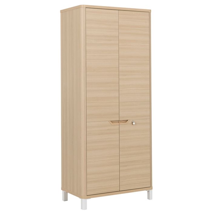 3483600819604-Armoire haute ABSOLU - L81 x H188 x P45 - 2 portes - Chêne structuré--0