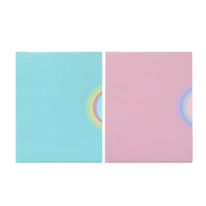 3135251381152-Viquel Rainbow Pastel - Lot de 2 pochettes coins - A4 - 4 compartiments--0