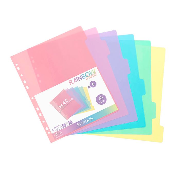 3135251531151-Viquel Rainbow Pastel - Intercalaire 6 positions - A4 Maxi--0