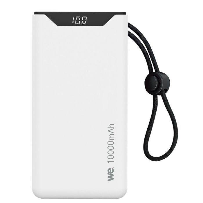 3304490427925-We - Powerbank / batterie de secours - 10000 mAh -  port USB-A +1 port USB-C / 18W - blanc--0