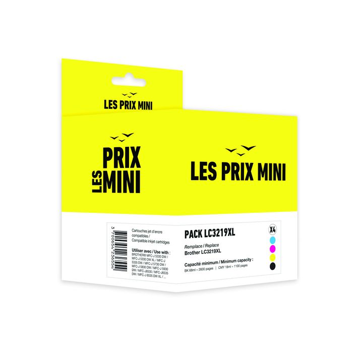 3700654236554-Cartouche compatible Brother LC3219XL - Pack de 4 - noir, cyan, magenta, jaune - LES PRIX MINI--0