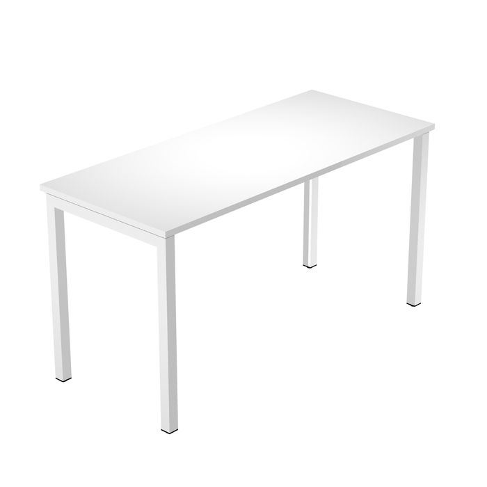 7331910025221-Bureau SCRIVANIA - L.130 cm - Pieds métal - plateau blanc--0