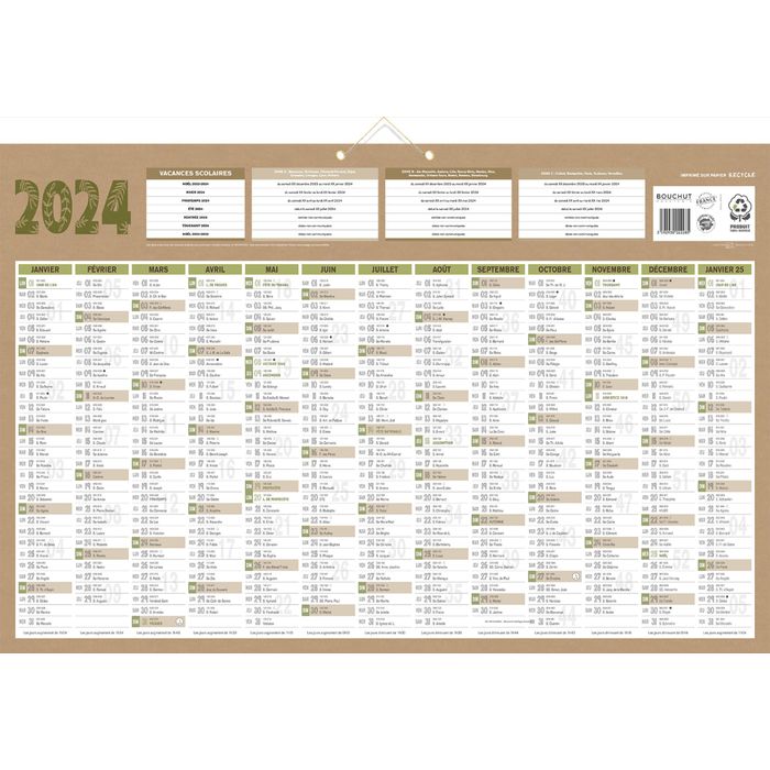 3592930022285-Bouchut Natura - Calendrier bancaire 7 mois par face - 43 x 65 cm - beige--0