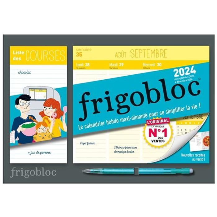 9782809683370-Mini frigobloc hebdomadaire : calendrier d'organisation familiale (édition 2024)--0