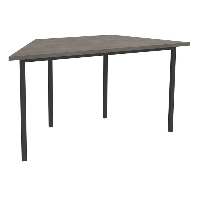 3253310485747-Table de réunion trapèze - 120 x 60 cm - Pieds carrés aluminium - imitation chêne gris--0