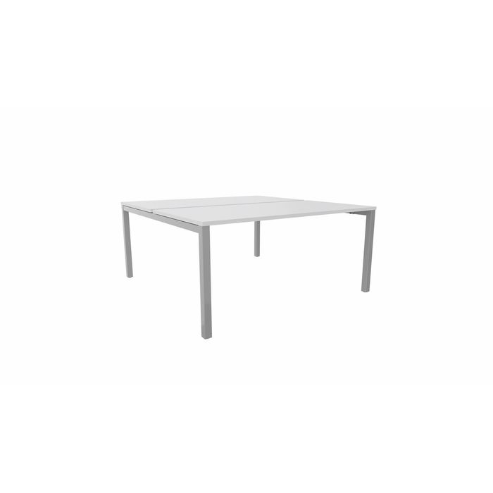 3617350003727-Bureau Bench ARIAL - L140 x P165 cm - plateau blanc - pieds gris aluminium--0