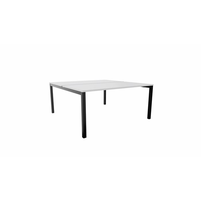 3617350003710-Bureau Bench ARIAL - L140 x P165 cm - plateau blanc - pieds noirs--0