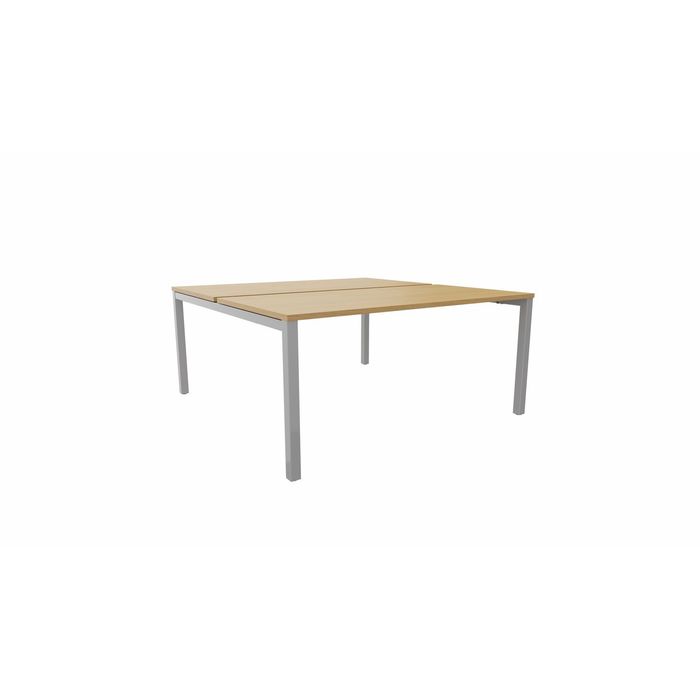 3617350003482-Bureau Bench ARIAL - L180 x P165 cm - plateau imitation chêne clair - pieds gris aluminium--0