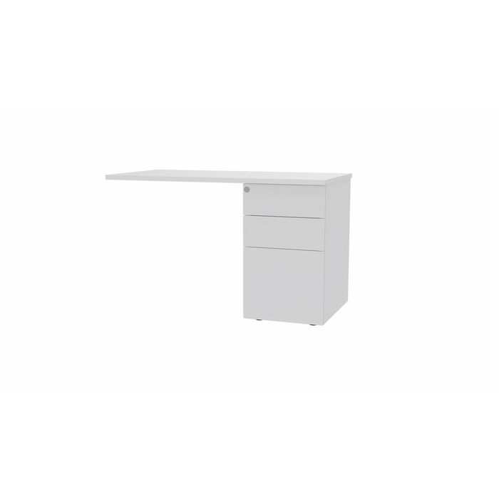 3617350004762-Retour sur caisson bout de bureau CONECT - L120 x P60 cm - plateau blanc - pieds blancs--0