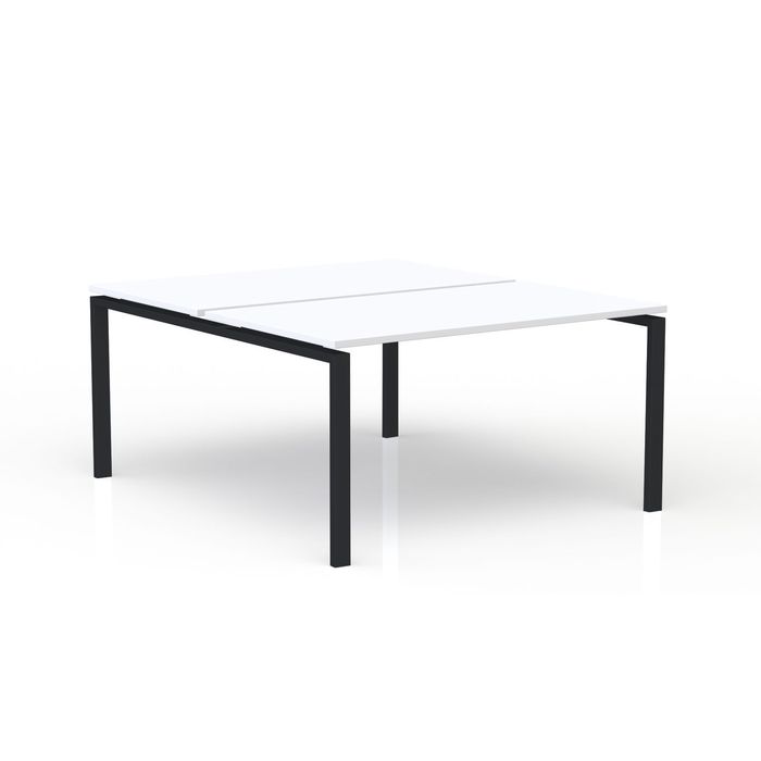 3617350005493-Bureau Bench CONECT - L140 x P165 cm - plateau blanc - pieds noirs--0