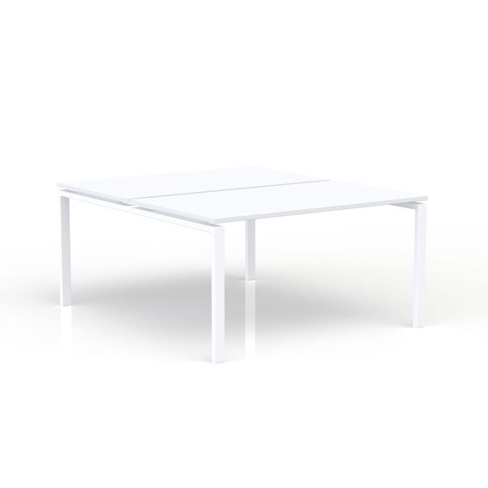 3617350005486-Bureau Bench CONECT - L140 x P165 cm - plateau blanc - pieds blancs--0