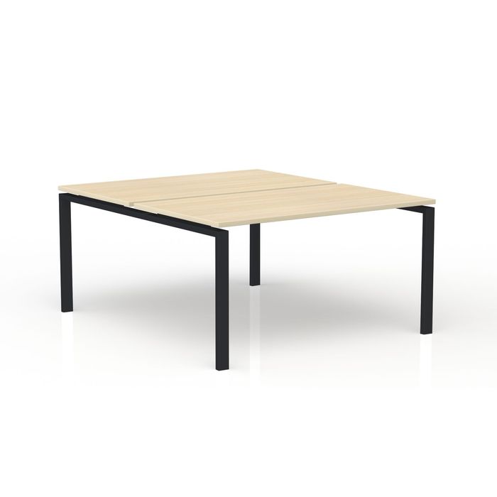 3617350005462-Bureau Bench CONECT - L140 x P165 cm - plateau imitation chêne clair - pieds noirs--0