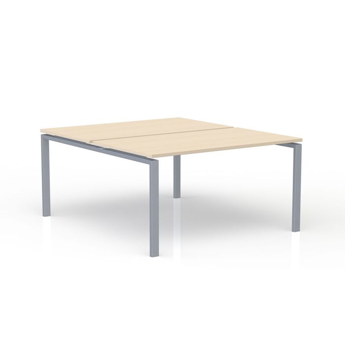 3617350005448-Bureau Bench CONECT - L160 x P165 cm - plateau imitation érable - pieds gris--0