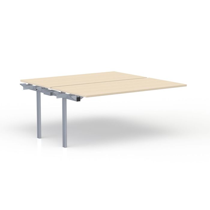 3617350005264-Bureau Bench CONECT - plan suivant - L140 x P165 cm - plateau imitation érable - pieds gris--0