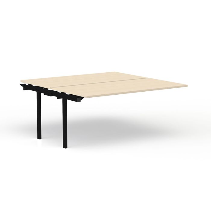 3617350005257-Bureau Bench CONECT - plan suivant - L140 x P165 cm - plateau imitation érable - pieds noirs--0