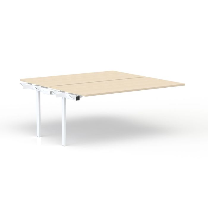 3617350005240-Bureau Bench CONECT - plan suivant - L140 x P165 cm - plateau imitation érable - pieds blancs--0