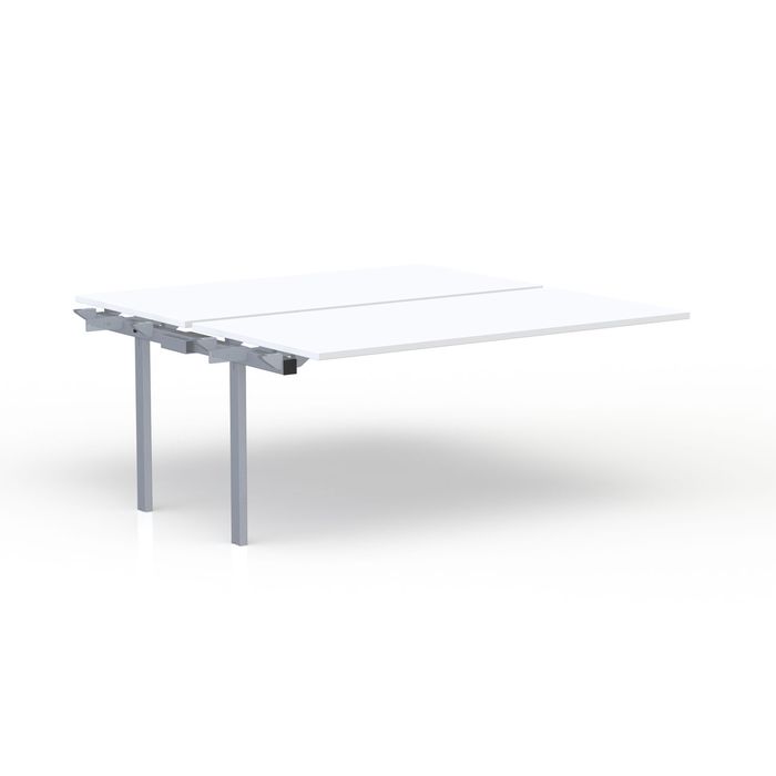 3617350005233-Bureau Bench CONECT - plan suivant - L140 x P165 cm - plateau blanc - pieds gris--0