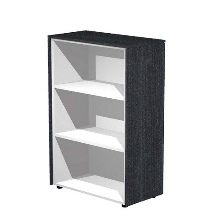 7331920003776-Armoire mi-haute Flora - L82,8xP43xH119,8 cm - 2 étagères - frêne noir--0