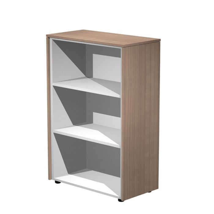 7331920003363-Armoire mi-haute Flora - L82,8xP43xH119,8 cm - portes mélaminés - 2 étagères - merisier arabis--1