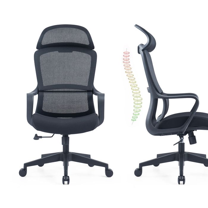 3700339993284-Fauteuil de bureau Richard - accoudoirs fixes - noir--5