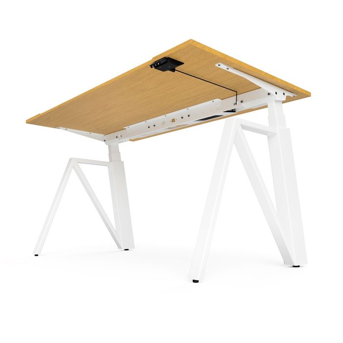 3760350283207-Bureau électrique THEODORE - L180x80cm - Pieds blanc - plateau chêne de fil--2