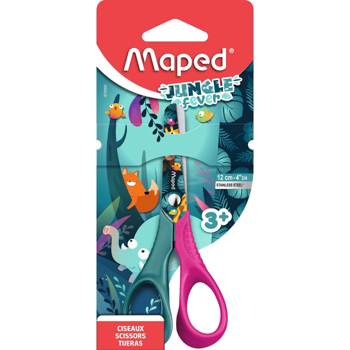 3154144720007-Maped Jungle Fever - Ciseaux VIVO 12 cm (blister 100% carton) - disponible dans différentes couleurs--0