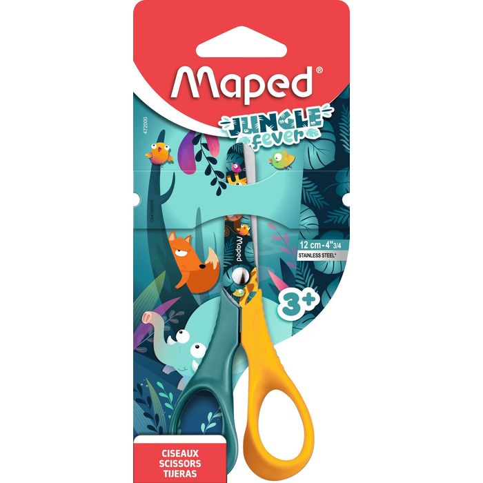 3154144720007-Maped Jungle Fever - Ciseaux VIVO 12 cm (blister 100% carton) - disponible dans différentes couleurs--1