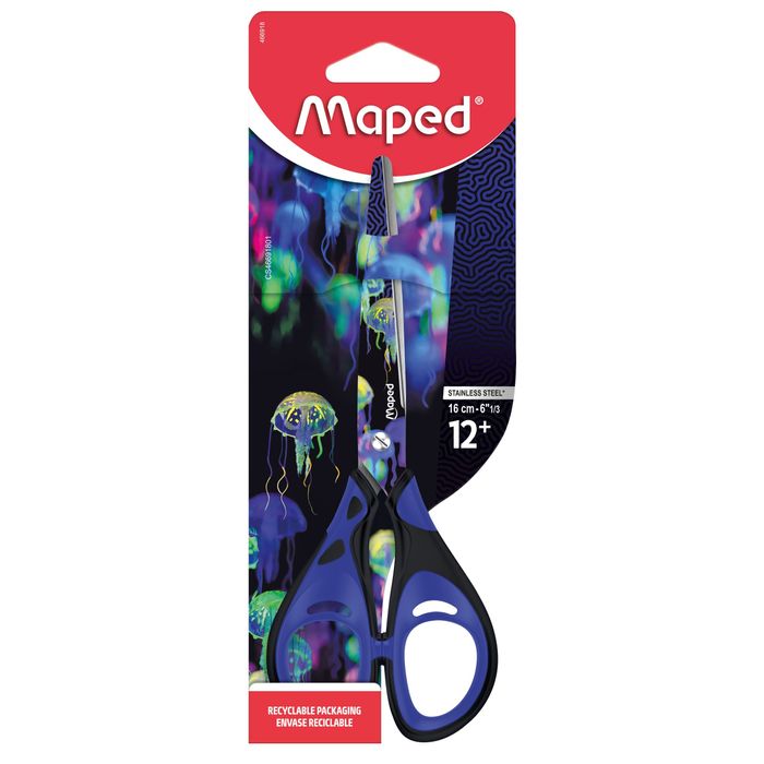 3154144669184-Maped Deepsea Paradise - Ciseaux 16 cm symétriques - différents modèles disponibles (blister 100% ca--0