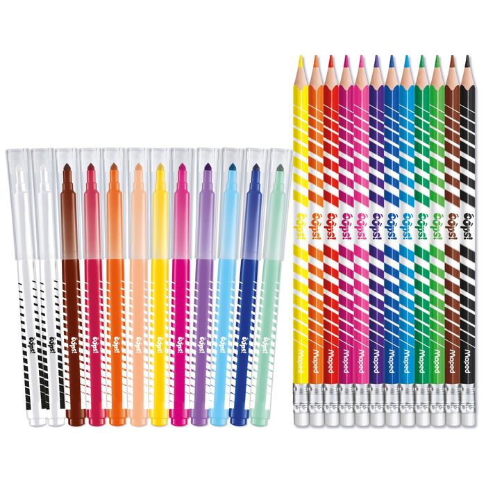 3154149847358-Maped Color'Peps Oops - Combo Pack avec 10 feutres effaçables avec 2 effaçeurs + 12 crayons de couleu--1