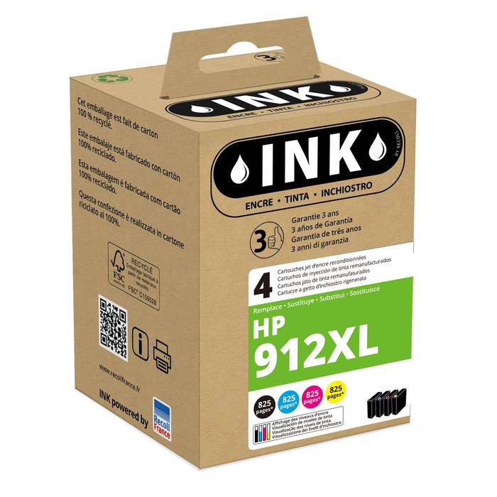 8720282008915-Cartouche compatible HP 912XL - pack de 2 - noir, cyan, magenta, jaune - Ink--0