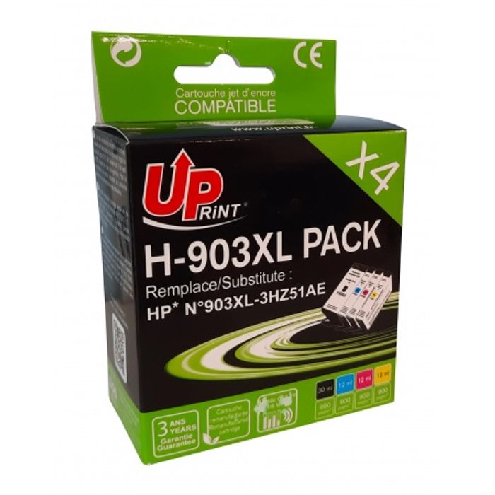 3584770904708-Cartouche compatible HP 903XL - pack de 4 - noir, jaune, cyan, magenta - UPrint--0