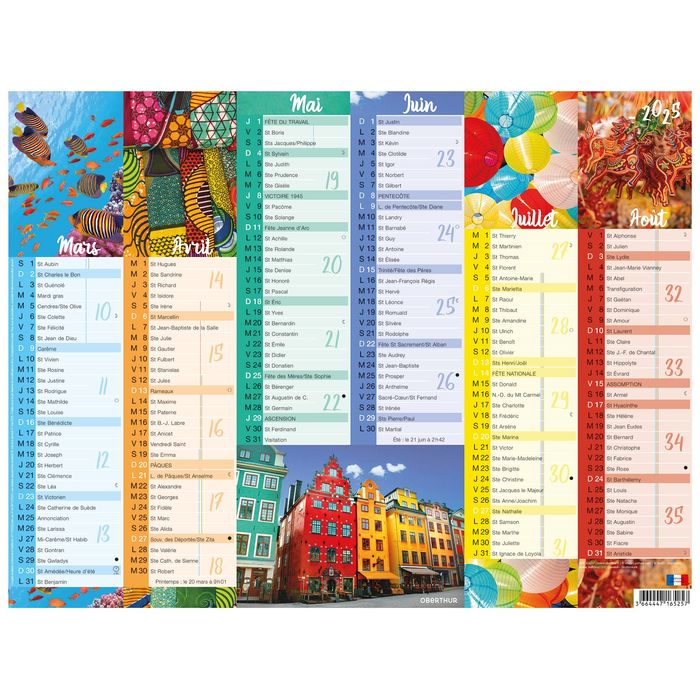 3664447165257-Calendrier Color Story - 6 mois par face - 32 x 42 cm - Oberthur--0